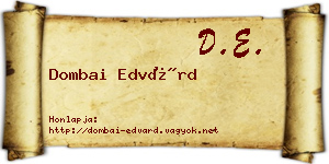 Dombai Edvárd névjegykártya
